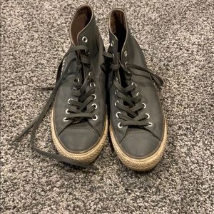 Size 9 1/2 gray converses leather